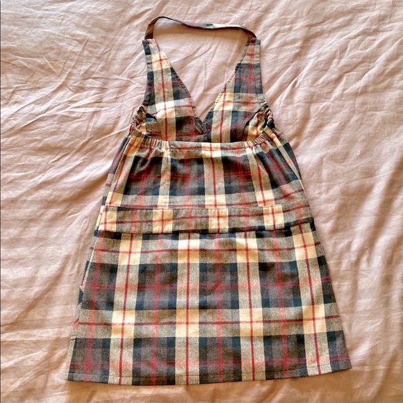Halter overall wool plaid dress - Picture 2 of 2